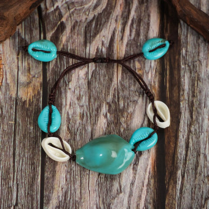 Pulsera bohemia de cuentas turquesas hecha a mano