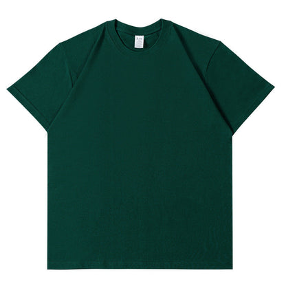 Camiseta informal de manga corta con cuello redondo y color liso para hombre y mujer