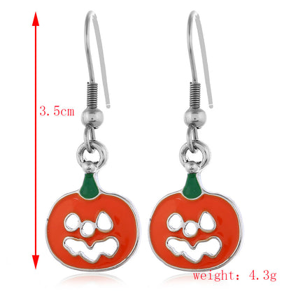 Halloween Women Fashion Drip Oil Spider Web Earrings