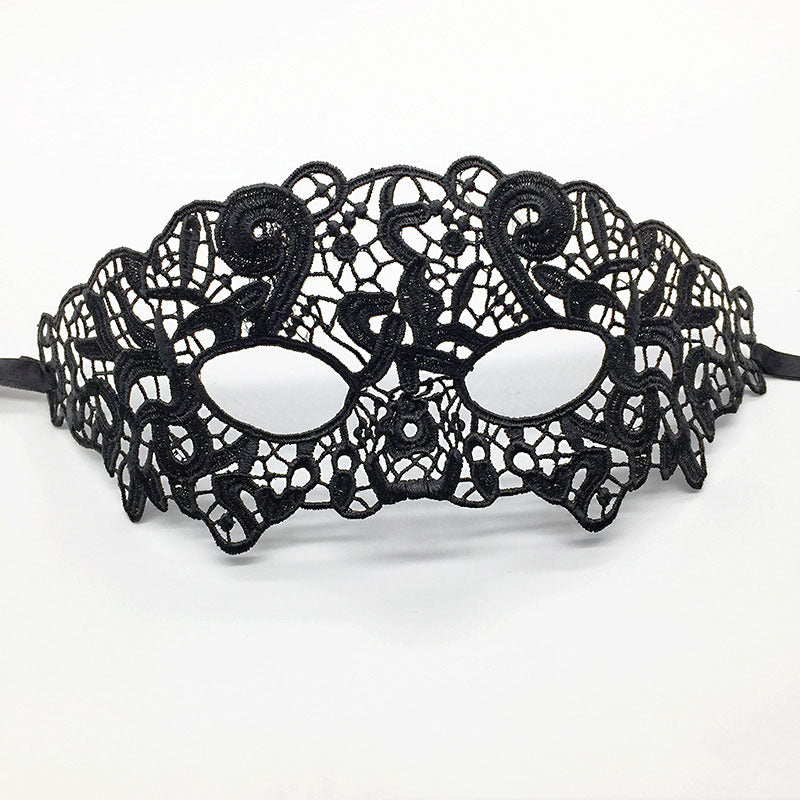 Masque de mascarade simple en dentelle noire pour femme, idéal pour une fête