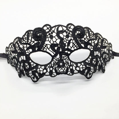 Masque de mascarade simple en dentelle noire pour femme, idéal pour une fête