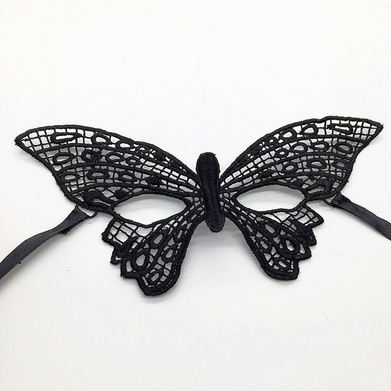 Masque de mascarade simple en dentelle noire pour femme, idéal pour une fête