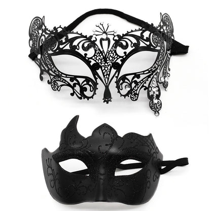 Masquerade Carnival Black Half Face Diamond Mask