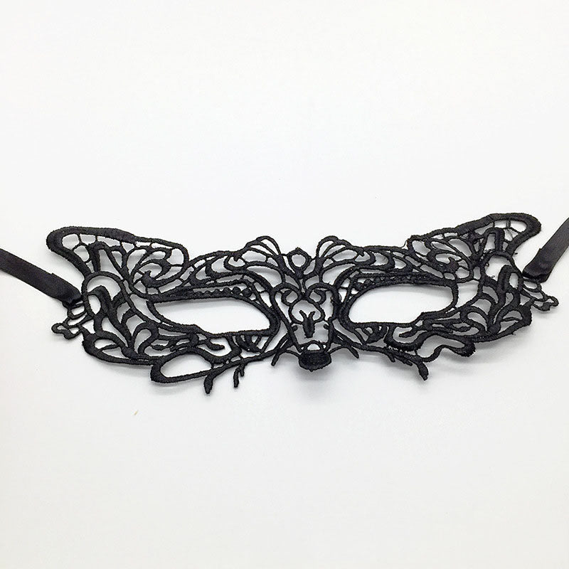 Masque de mascarade simple en dentelle noire pour femme, idéal pour une fête