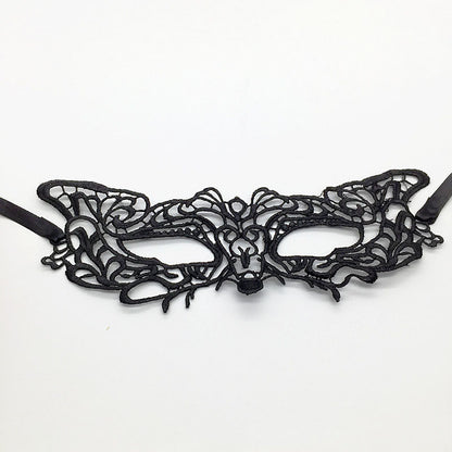 Masque de mascarade simple en dentelle noire pour femme, idéal pour une fête