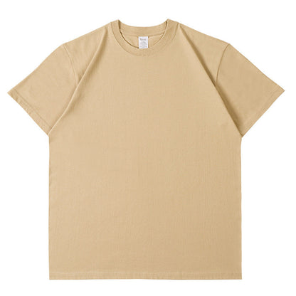 Camiseta informal de manga corta con cuello redondo y color liso para hombre y mujer
