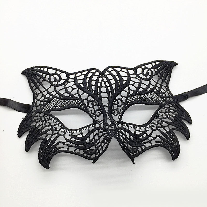 Masque de mascarade simple en dentelle noire pour femme, idéal pour une fête