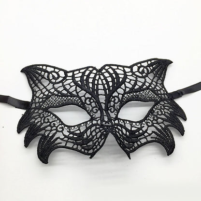 Masque de mascarade simple en dentelle noire pour femme, idéal pour une fête