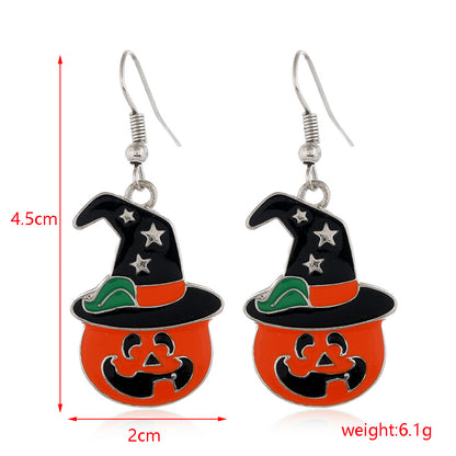 Halloween Women Fashion Drip Oil Spider Web Earrings