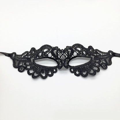 Masque de mascarade simple en dentelle noire pour femme, idéal pour une fête