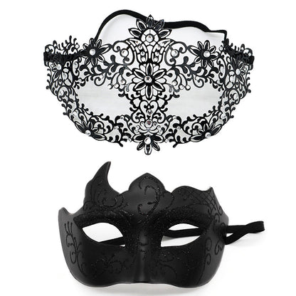 Masquerade Carnival Black Half Face Diamond Mask