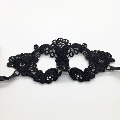 Masque de mascarade simple en dentelle noire pour femme, idéal pour une fête