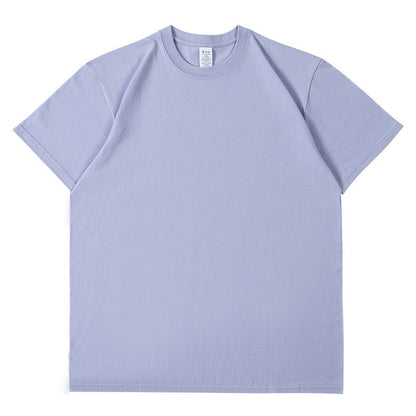 Camiseta informal de manga corta con cuello redondo y color liso para hombre y mujer