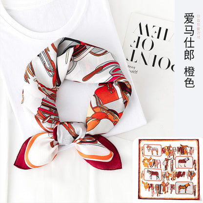 Bufanda cuadrada con estampado de doble cara de moda de verano para mujer