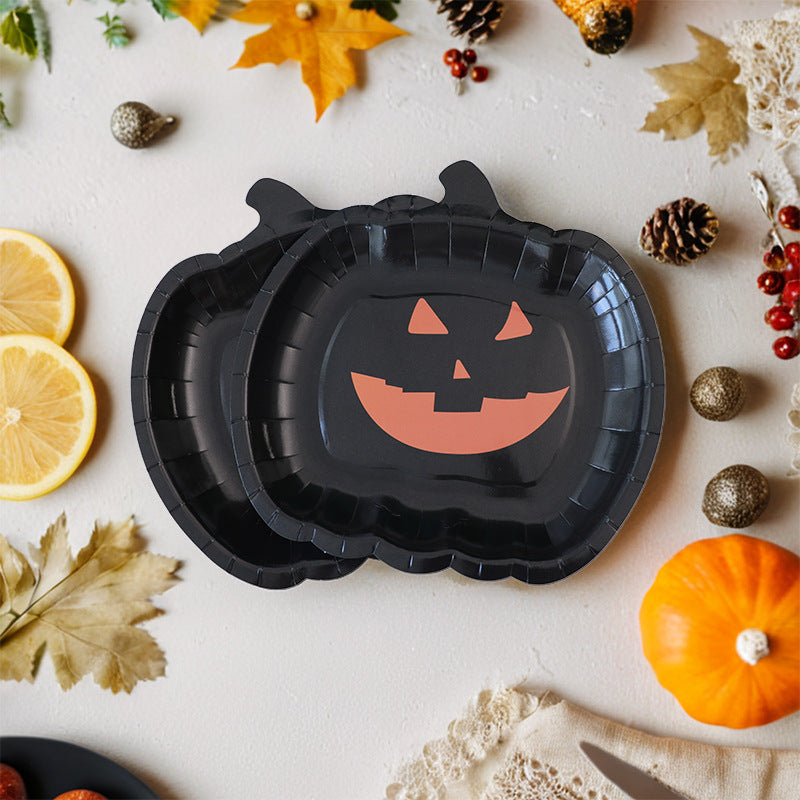 Halloween Cartoon Pumpkin Smiley Disposable Paper Plate
