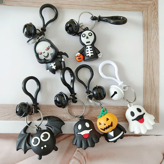 Llavero creativo de muñeco de dibujos animados con hoz fantasma de Halloween