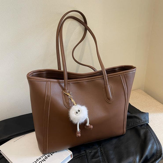 Women Casual Solid Color Large Capacity Tote Bag