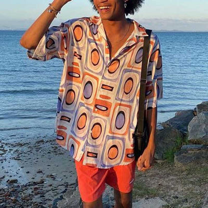 Camisa de manga corta a cuadros para hombre, estilo informal y vacacional, mezcla de algodón