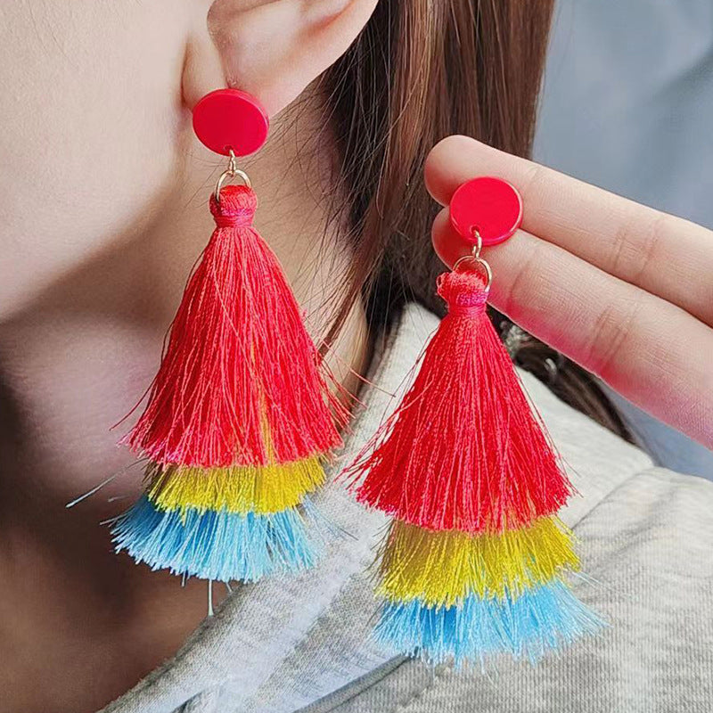 Bohemian Exaggerated Fringe Earrings