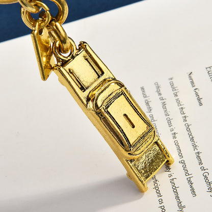 Fashion Solid Color Metal Car Key Chain Stylish Bag Hanging Ornament