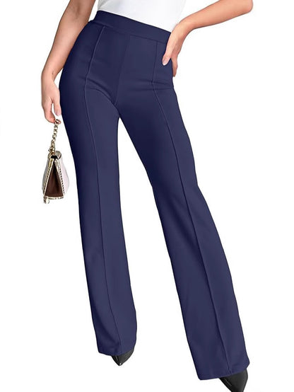 Women Casual Solid Color High Waist Wide Leg Pants