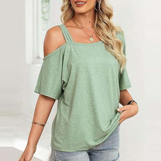 Summer Women Casual Solid Color Blank T-Shirt