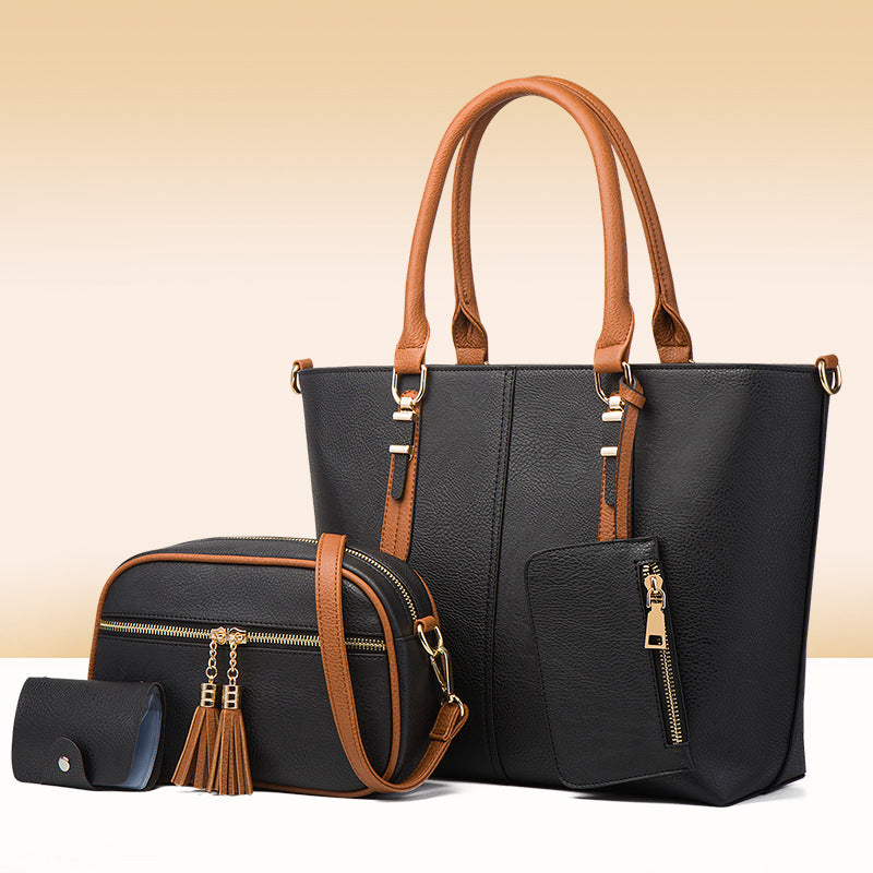 Ensembles de sacs à main de grande capacité à contraste de couleurs tendance