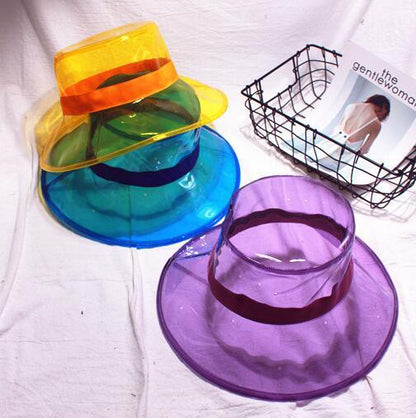 Sombreros de pescador con sombrilla de PVC transparente y creativos a la moda para mujer