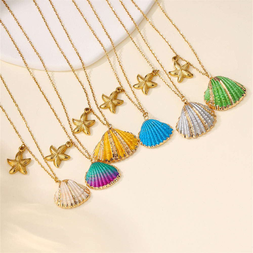 Summer Beach Vacation Shell Pendant Sea Necklace