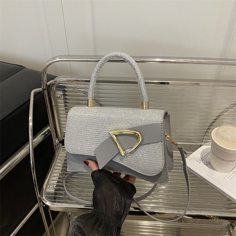 Fashion Stitching Color Shiny Handbag