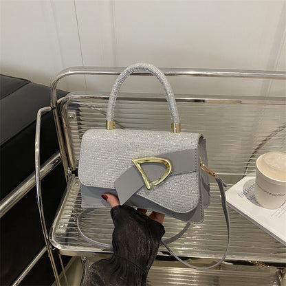 Fashion Stitching Color Shiny Handbag
