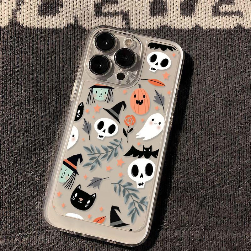 Women Cartoon Ghost Pumpkin Apple TPU Phone Case