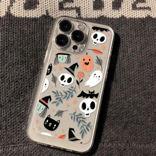 Women Cartoon Ghost Pumpkin Apple TPU Phone Case