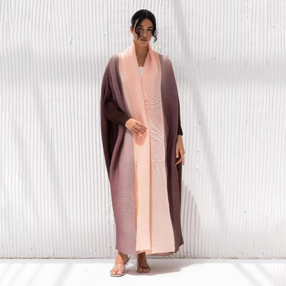 Women Fashion Casual Gradient Long Sleeve Robe Coat
