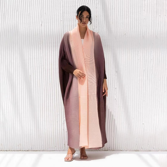 Women Fashion Casual Gradient Long Sleeve Robe Coat