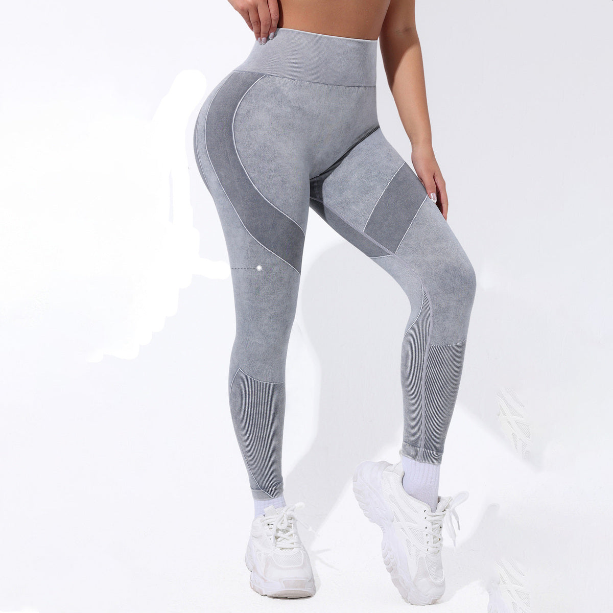 Leggings de yoga taille haute à rayures tendance pour femmes