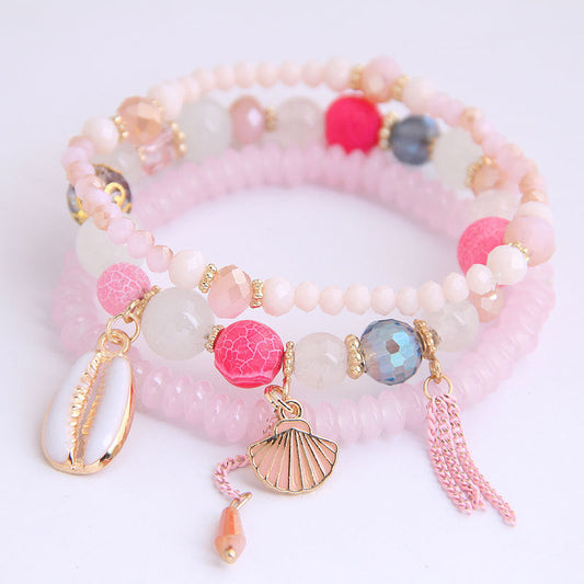Women Bohemian Ocean Style Multi Layer Beaded Bracelet