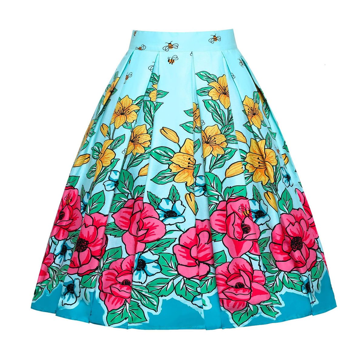 Falda plisada estampada elegante de moda para mujer
