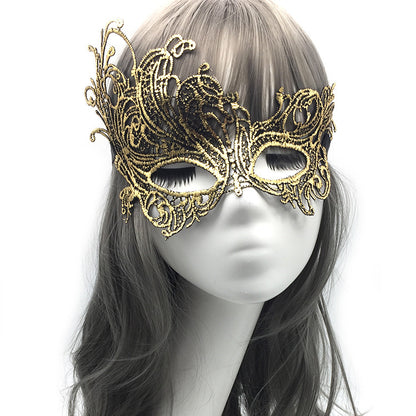 Women Simple Hollow Lace Half Face Mask for Halloween
