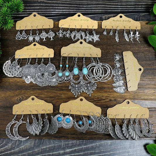 Conjunto de pendientes con borlas creativas retro de estilo étnico bohemio