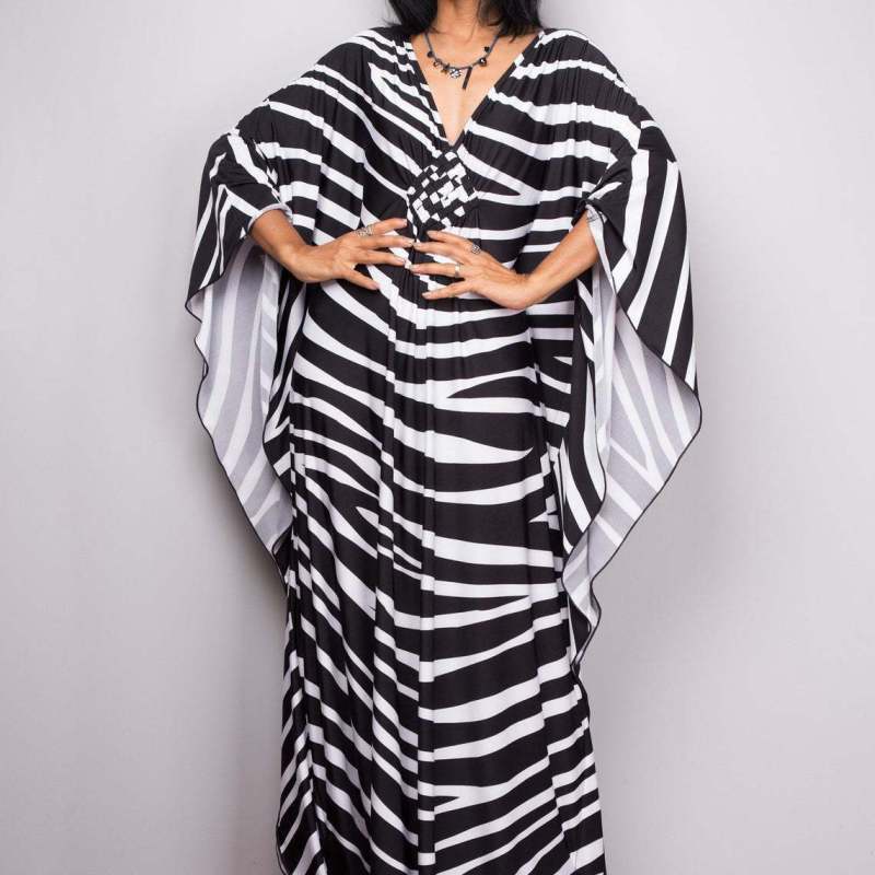 Robe de plage ample en polyester imprimé