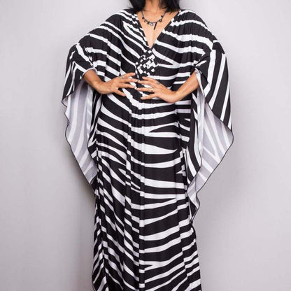 Robe de plage ample en polyester imprimé