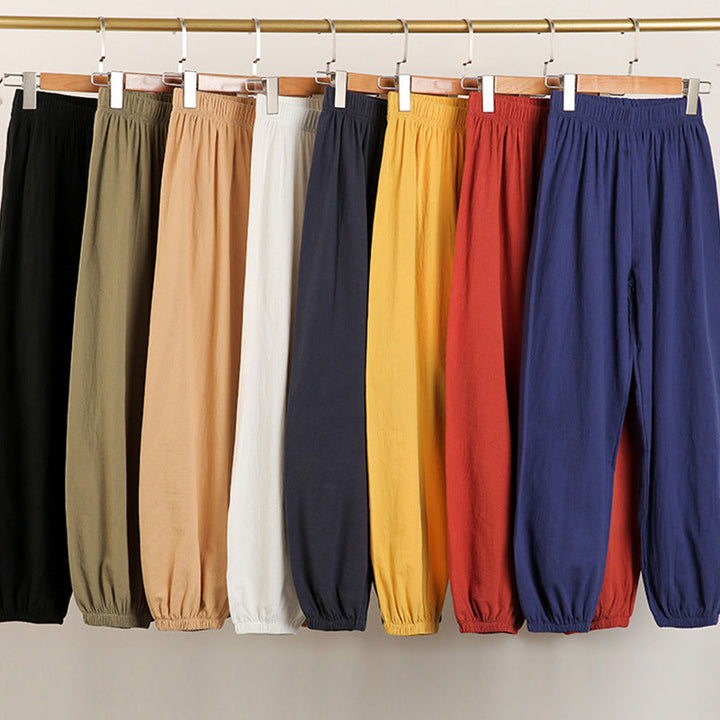 Pantalones de lino blanco para mujer