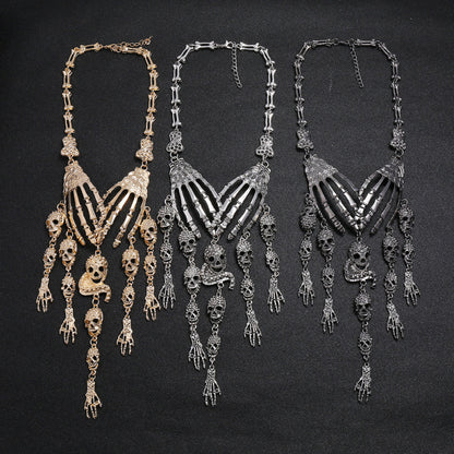 Collar de fantasma de Halloween exagerado estilo punk retro para mujer