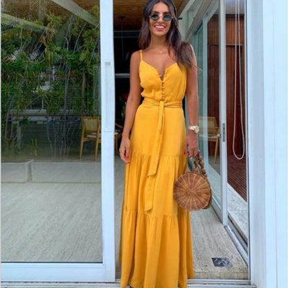 Robe nuisette de couleur unie pour les vacances d'été