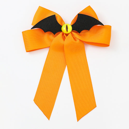 Pince à cheveux amusante pour femme avec ailes noires et nœud démoniaque pour Halloween