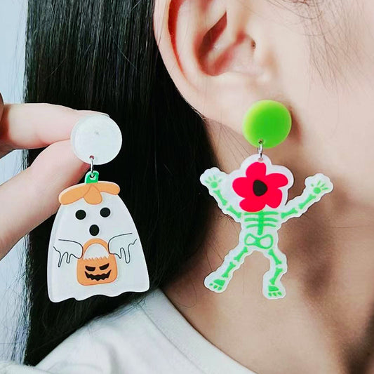 Halloween Women Fashion Character Acrylic Earrings