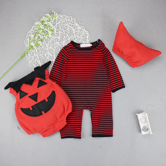 Kids Baby Girls Boys Autumn Winter Cartoon Pumpkin Romper