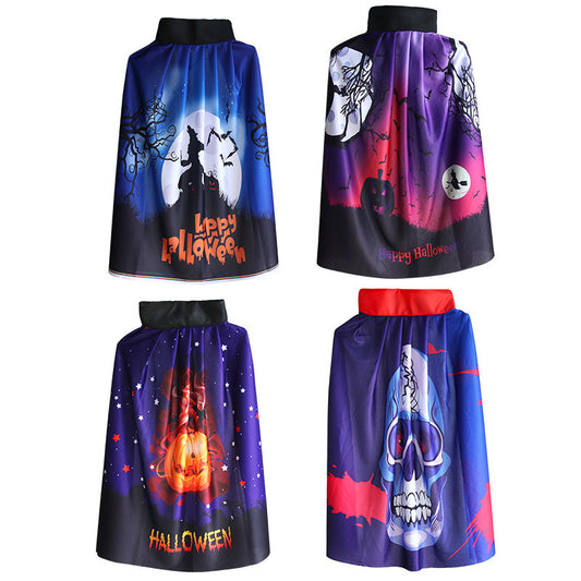 Halloween Digital Printing Pumpkin Ghost Pattern Cloak