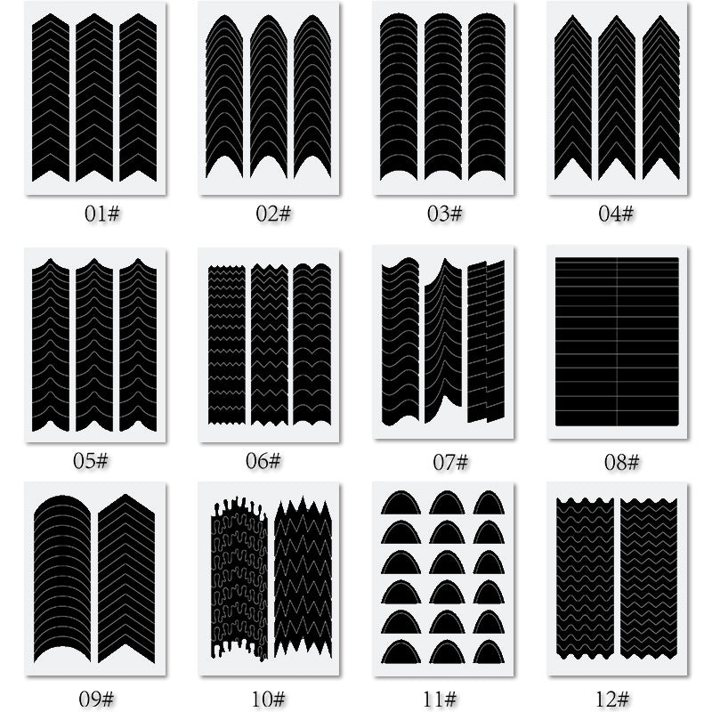 Autocollants pour ongles noirs French Manucure